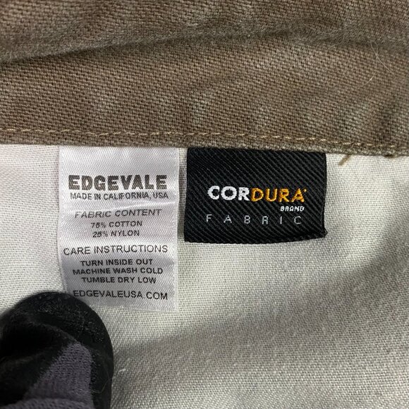 Edgevale Pants Men's 34 x 30 Fits 35 x 29 Brown Double Knee Work Cordura Fabric - Picture 11 of 16